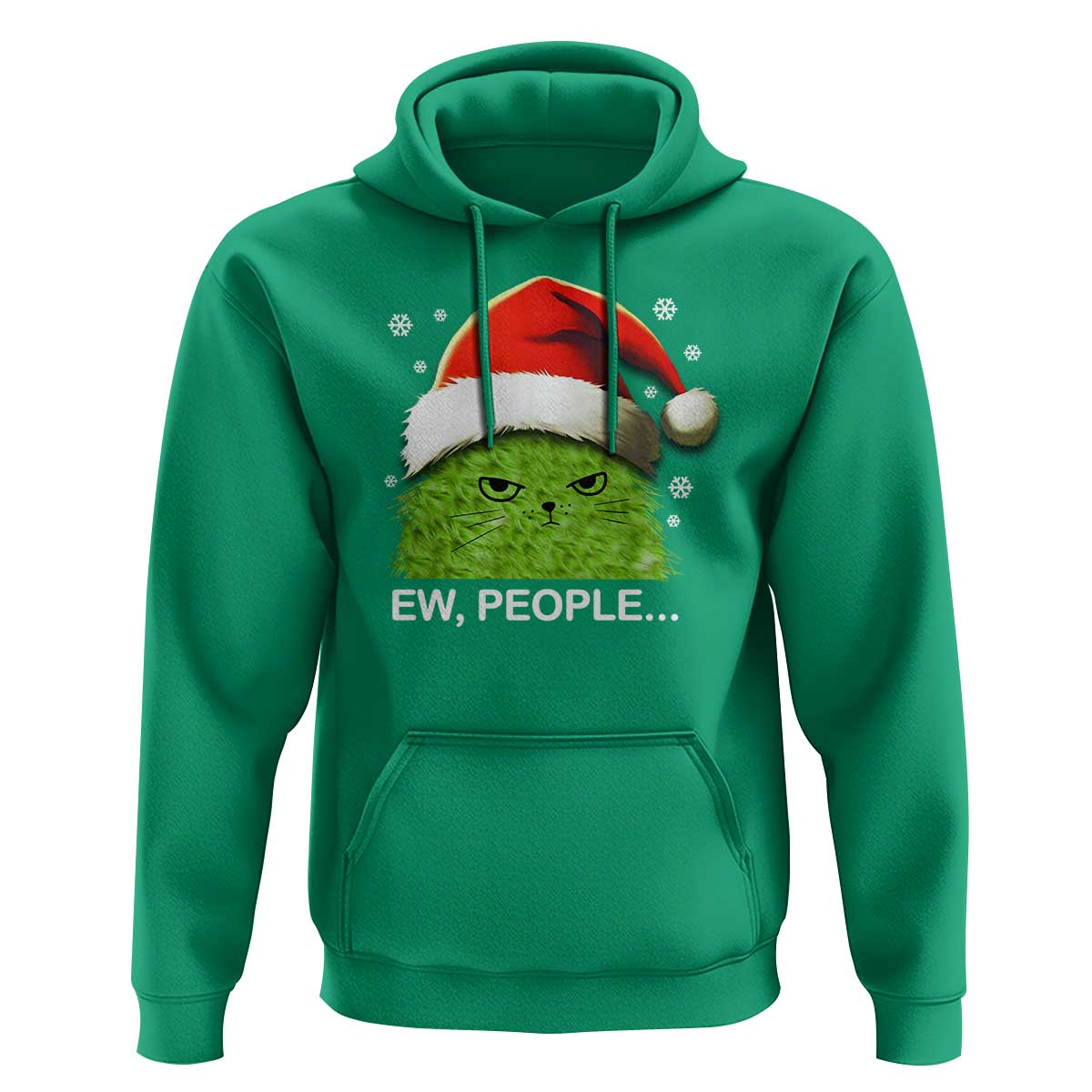 Christmas Cat Hoodie Ew People Meowy Kitten Lovers