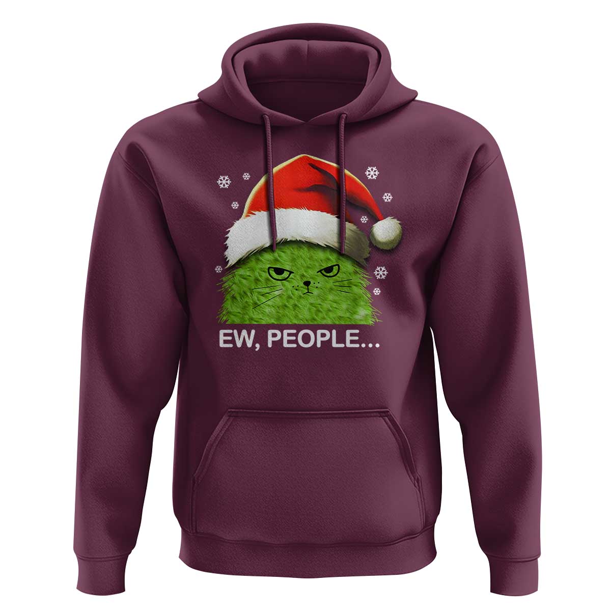 Christmas Cat Hoodie Ew People Meowy Kitten Lovers