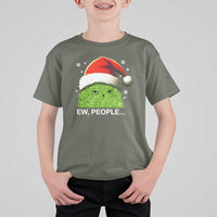 Christmas Cat T Shirt For Kid Ew People Meowy Kitten Lovers - Wonder Print Shop