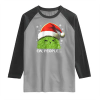 Christmas Cat Raglan Shirt Ew People Meowy Kitten Lovers