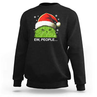 Christmas Cat Sweatshirt Ew People Meowy Kitten Lovers - Wonder Print Shop