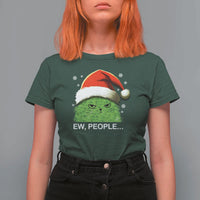 Christmas Cat T Shirt For Women Ew People Meowy Kitten Lovers - Wonder Print Shop