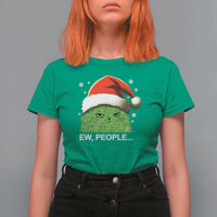 Christmas Cat T Shirt For Women Ew People Meowy Kitten Lovers - Wonder Print Shop