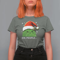 Christmas Cat T Shirt For Women Ew People Meowy Kitten Lovers - Wonder Print Shop