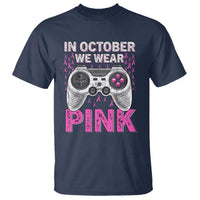In October We Wear Pink Breast Cancer Awareness T Shirt Pink Ribbon Gaming Kids Boys Youth Video Game - Wonder Print Shop