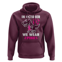 In October We Wear Pink Breast Cancer Awareness Toddler Kids Hoodie Pink Ribbon