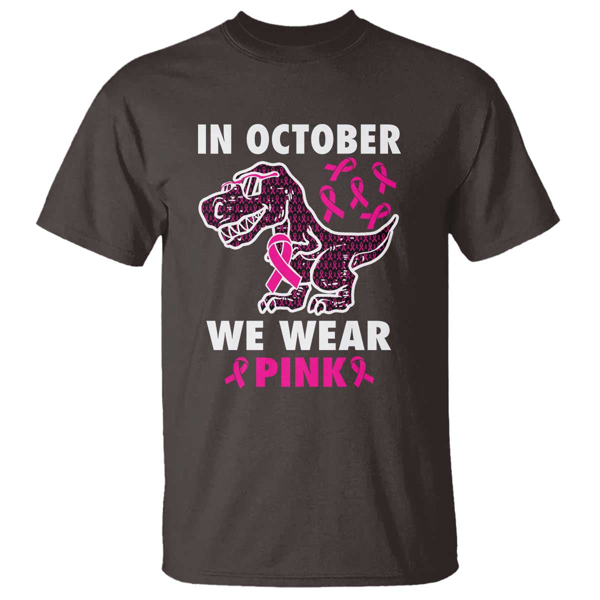 In October We Wear Pink Breast Cancer Awareness Toddler Kids T Shirt Pink Ribbon - Wonder Print Shop