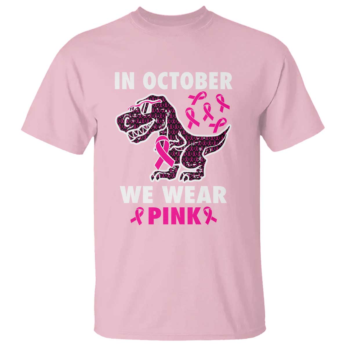 In October We Wear Pink Breast Cancer Awareness Toddler Kids T Shirt Pink Ribbon - Wonder Print Shop