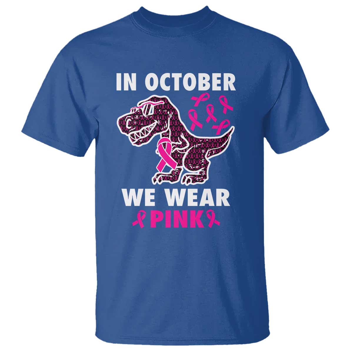 In October We Wear Pink Breast Cancer Awareness Toddler Kids T Shirt Pink Ribbon - Wonder Print Shop