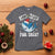 Funny Christmas T Shirt Sharkmas Shark Lights Red Santa Hat Jaw Ready For This - Wonder Print Shop