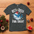 Funny Christmas T Shirt Sharkmas Shark Lights Red Santa Hat Jaw Ready For This - Wonder Print Shop