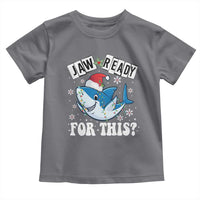 Funny Christmas Toddler T Shirt Sharkmas Shark Lights Red Santa Hat Jaw Ready For This