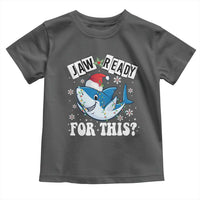 Funny Christmas Toddler T Shirt Sharkmas Shark Lights Red Santa Hat Jaw Ready For This
