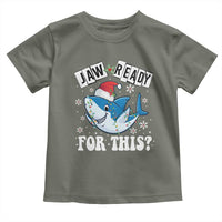 Funny Christmas Toddler T Shirt Sharkmas Shark Lights Red Santa Hat Jaw Ready For This