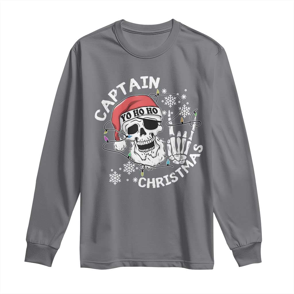 Pirate Christmas Long Sleeve Shirt Skull Skeleton Lights Pirates Caribbean Cruise