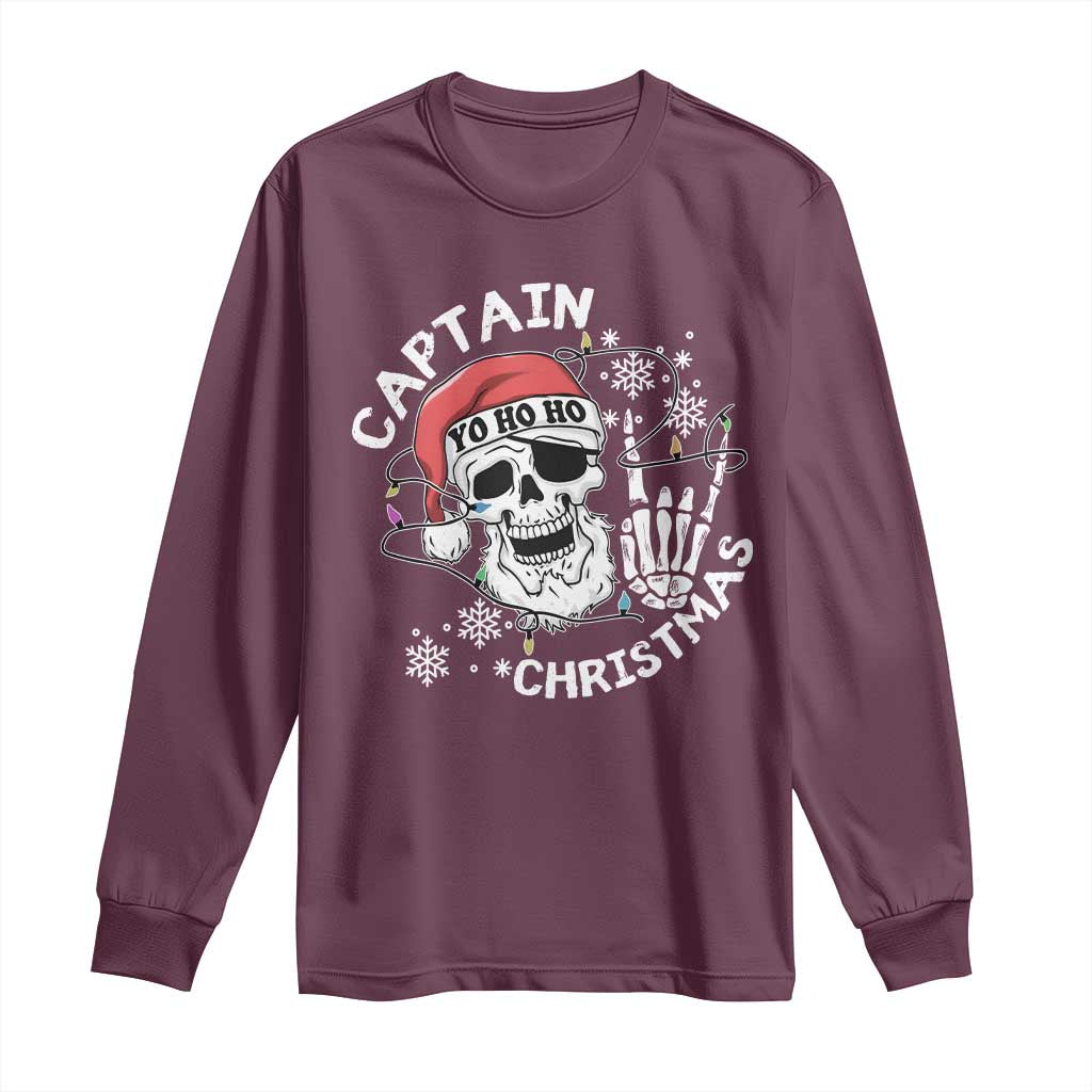 Pirate Christmas Long Sleeve Shirt Skull Skeleton Lights Pirates Caribbean Cruise