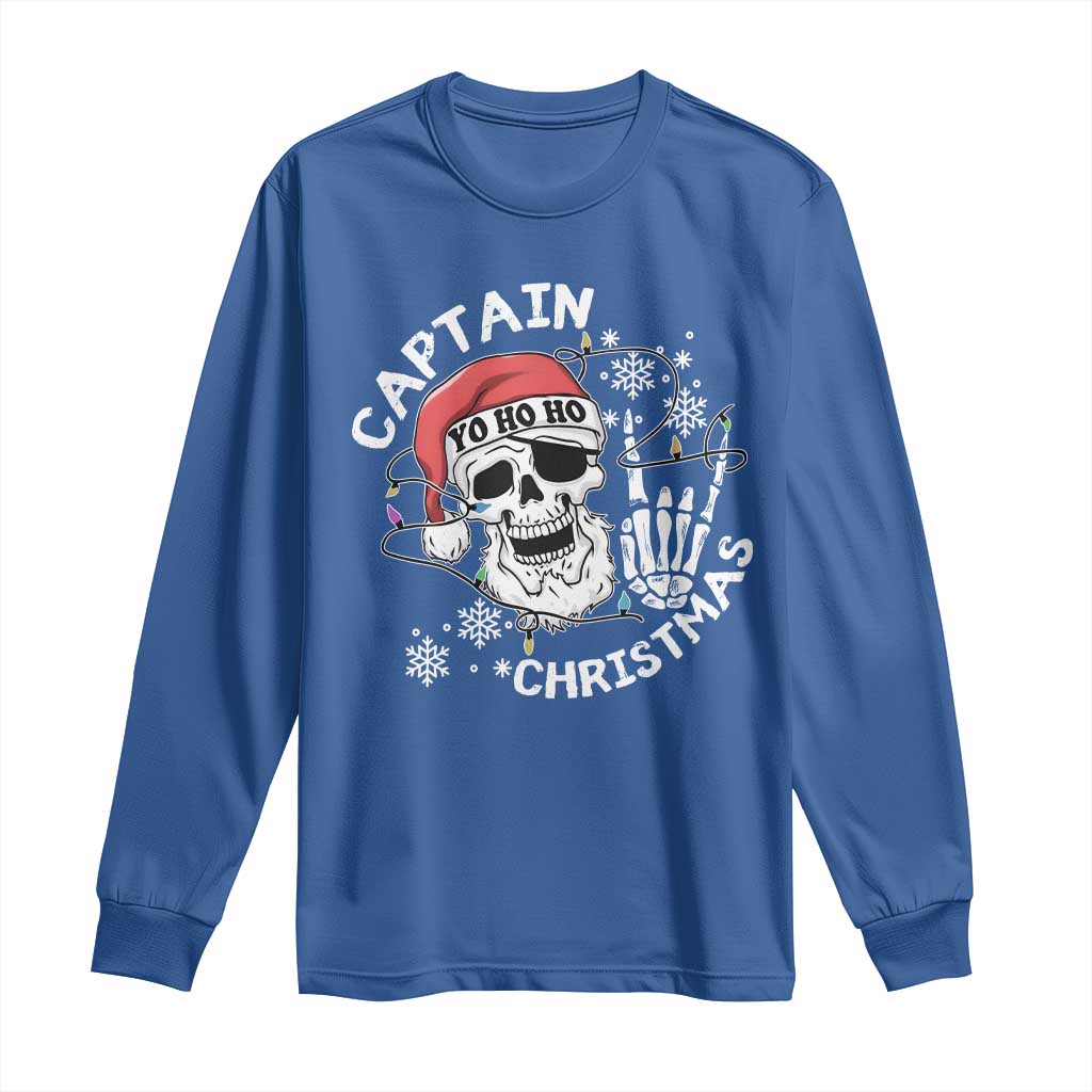 Pirate Christmas Long Sleeve Shirt Skull Skeleton Lights Pirates Caribbean Cruise