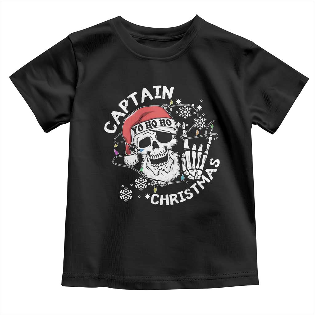 Pirate Christmas Toddler T Shirt Skull Skeleton Lights Pirates Caribbean Cruise