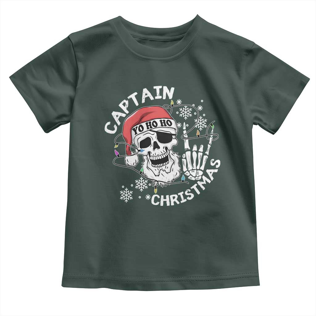 Pirate Christmas Toddler T Shirt Skull Skeleton Lights Pirates Caribbean Cruise