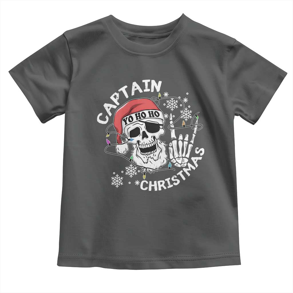 Pirate Christmas Toddler T Shirt Skull Skeleton Lights Pirates Caribbean Cruise