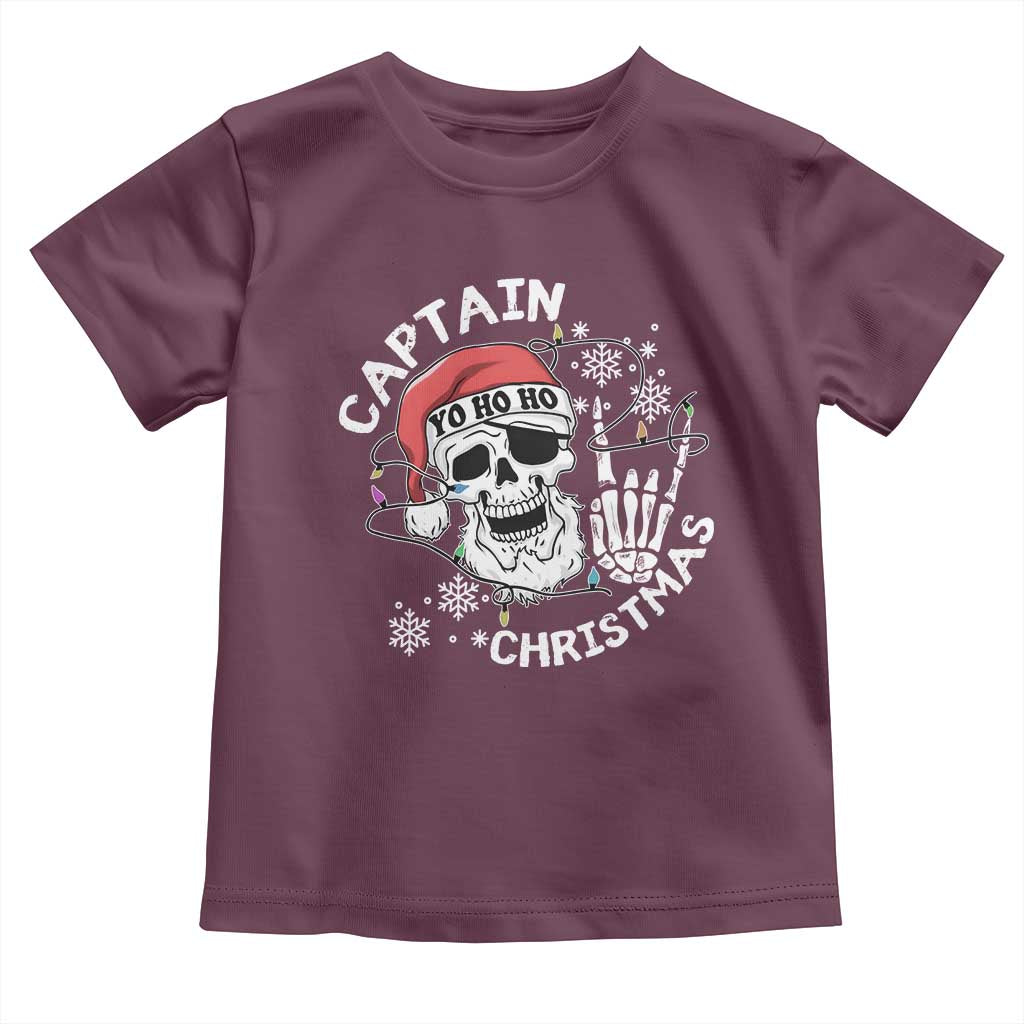 Pirate Christmas Toddler T Shirt Skull Skeleton Lights Pirates Caribbean Cruise