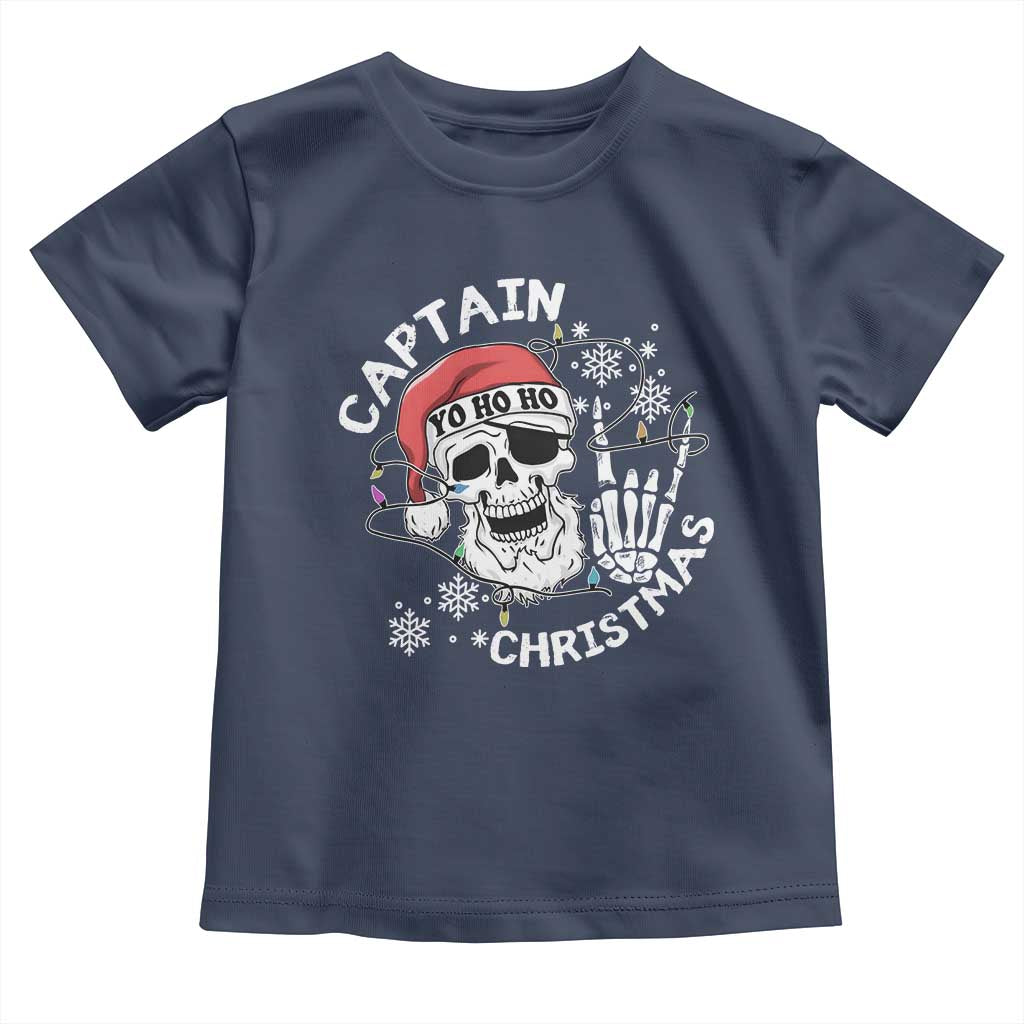 Pirate Christmas Toddler T Shirt Skull Skeleton Lights Pirates Caribbean Cruise