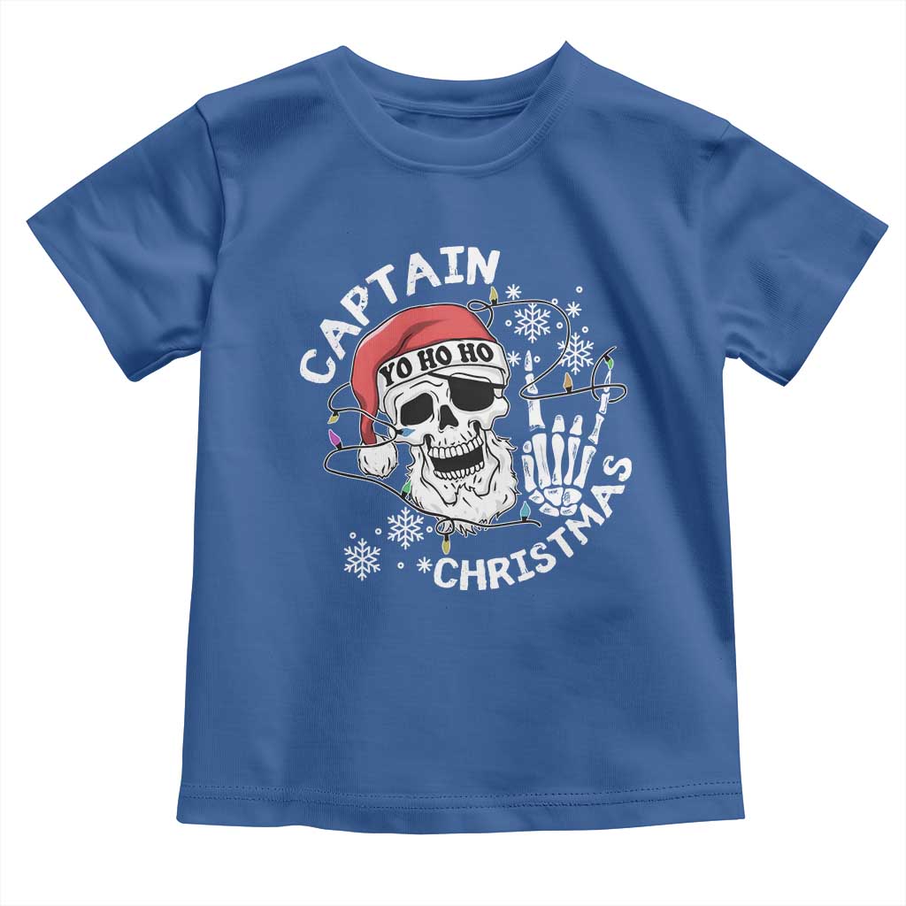 Pirate Christmas Toddler T Shirt Skull Skeleton Lights Pirates Caribbean Cruise