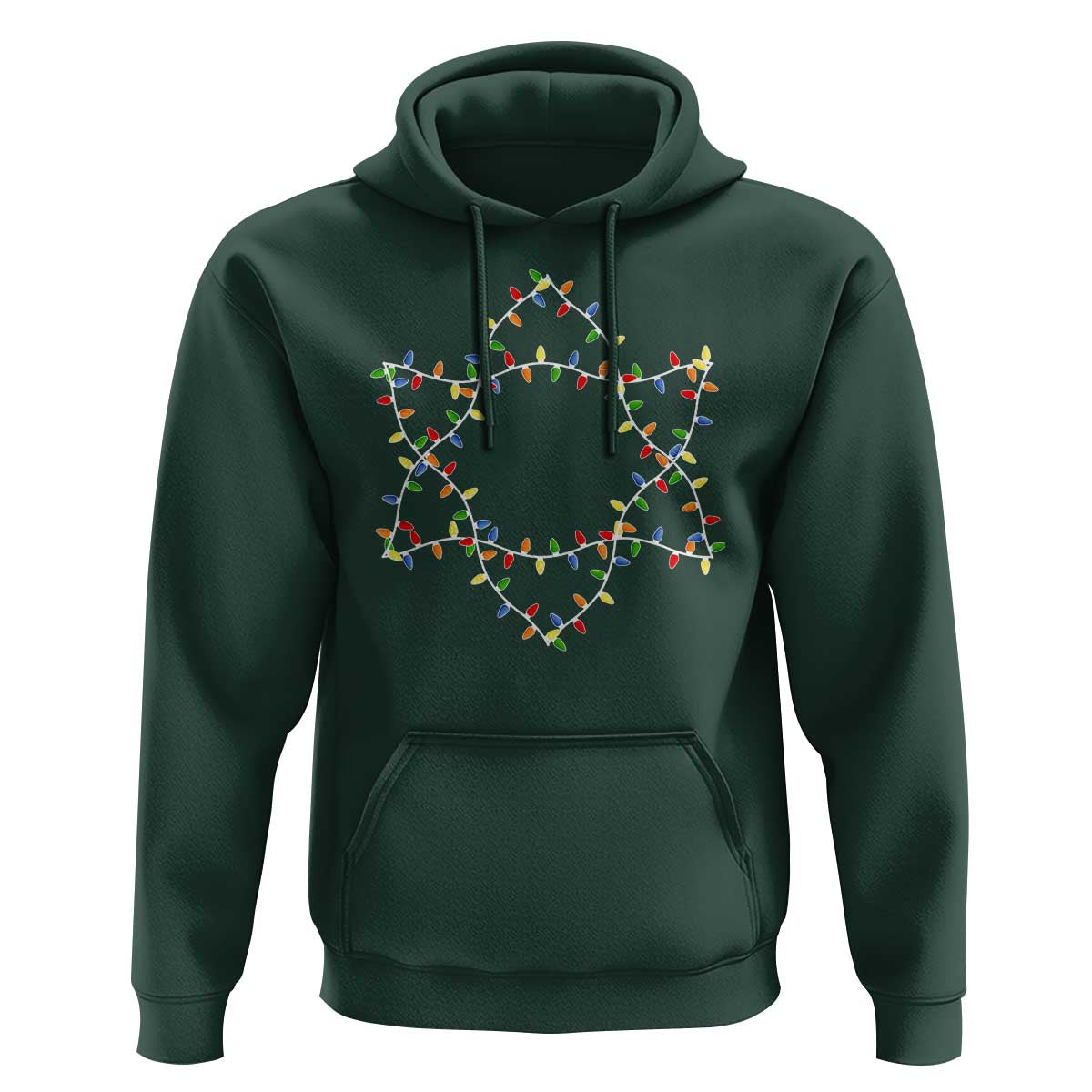 Christmas Religious Happy Chrismukkah Hoodie Lights Star of David