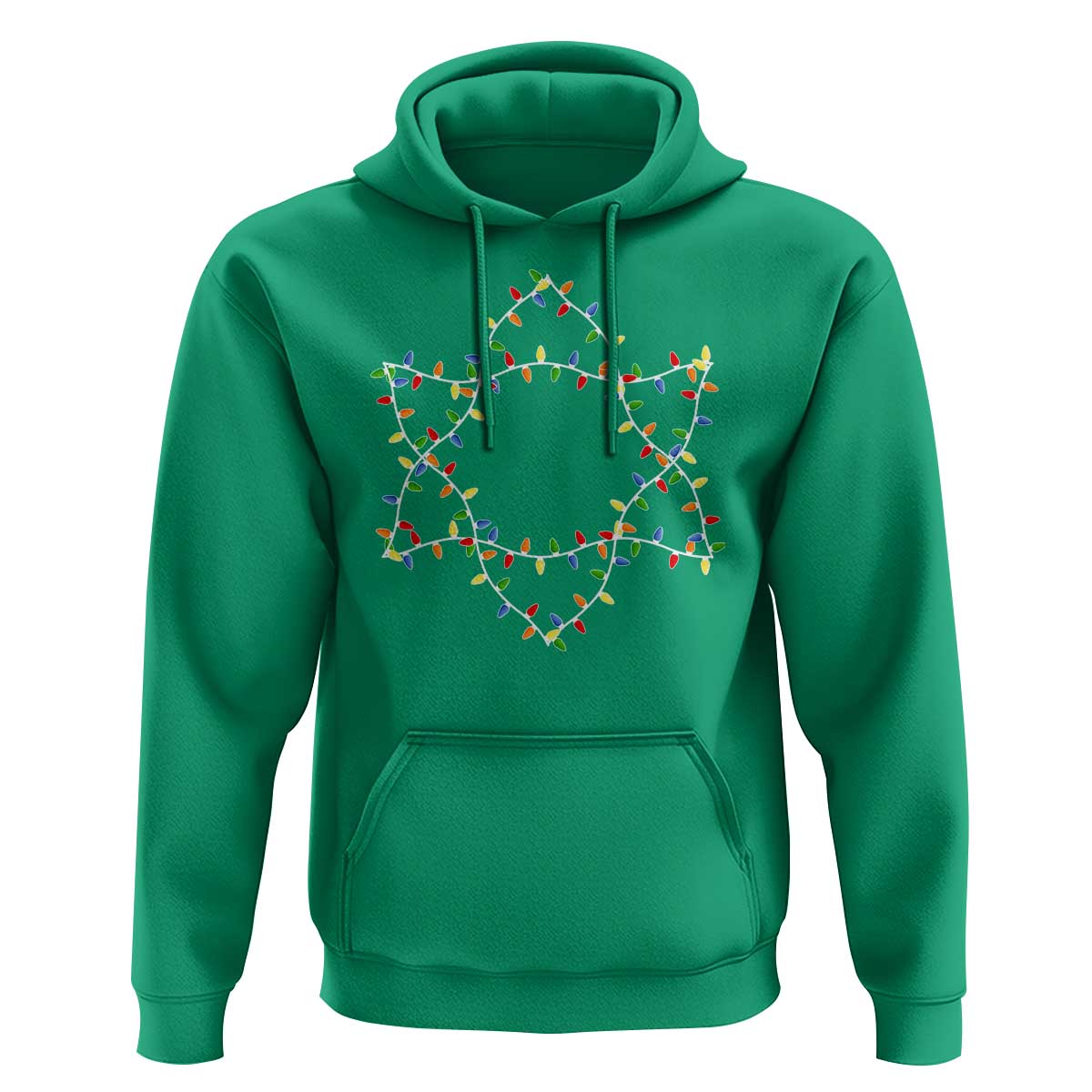 Christmas Religious Happy Chrismukkah Hoodie Lights Star of David