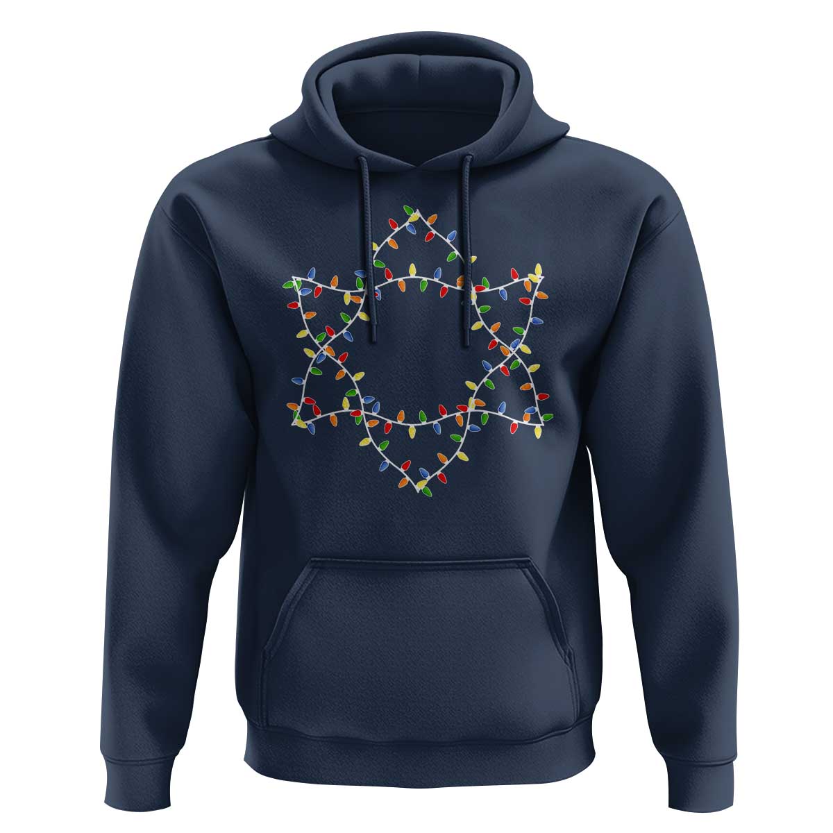 Christmas Religious Happy Chrismukkah Hoodie Lights Star of David