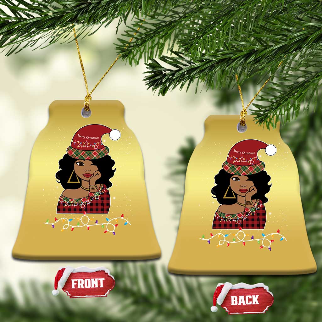 Black Santa African American Xmas Christmas Ornament Sassy Afro Queen Black Woman - Wonder Print Shop
