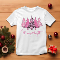 Christmas Pink T Shirt Leopard Print Trees - Wonder Print Shop