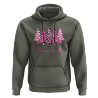 Christmas Pink Hoodie Leopard Print Trees