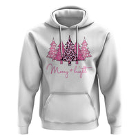Christmas Pink Hoodie Leopard Print Trees