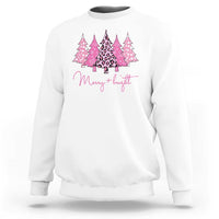 Christmas Pink Sweatshirt Leopard Print Trees - Wonder Print Shop