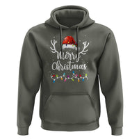 Merry Christmas Hoodie Lights Red Santa Hat Xmas Family Matching