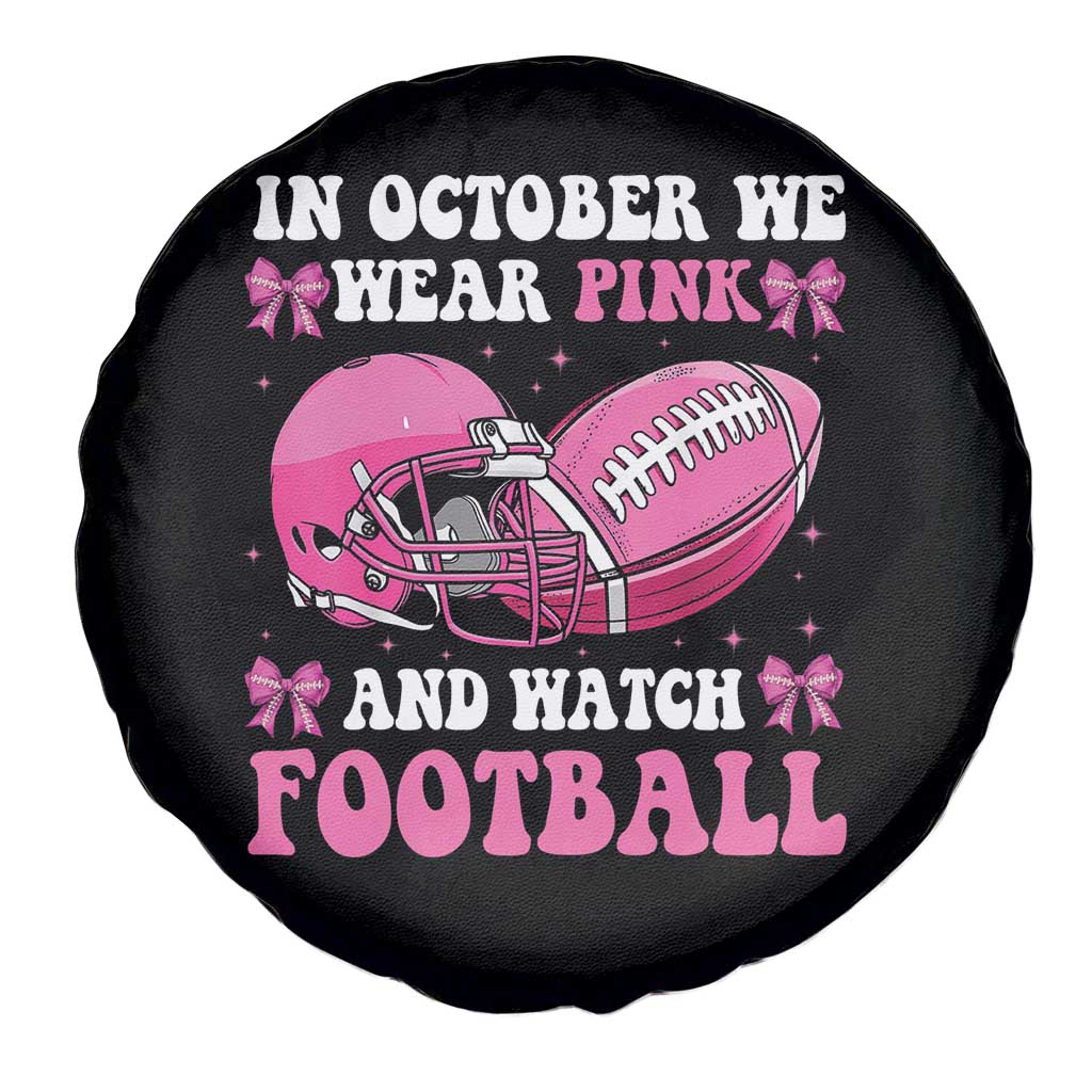 Football Breast Cancer Awareness Spare Tire Cover Coquette Football In October We Wear Pink Ghost Halloween Pink Ribbon