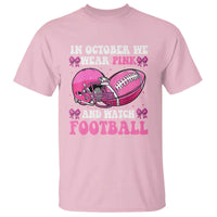 Football Breast Cancer Awareness T Shirt Coquette Football In October We Wear Pink Ghost Halloween Pink Ribbon - Wonder Print Shop