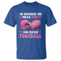 Football Breast Cancer Awareness T Shirt Coquette Football In October We Wear Pink Ghost Halloween Pink Ribbon - Wonder Print Shop