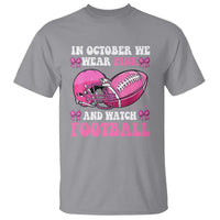 Football Breast Cancer Awareness T Shirt Coquette Football In October We Wear Pink Ghost Halloween Pink Ribbon - Wonder Print Shop
