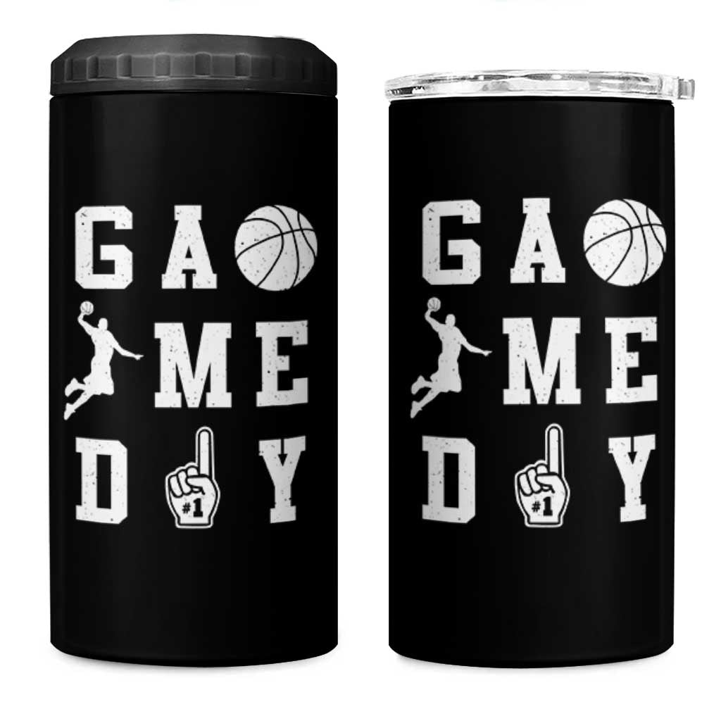 Game Day Basketball 4 in 1 Can Cooler Tumbler Basketball Mom Sports Fan - Wonder Print Shop