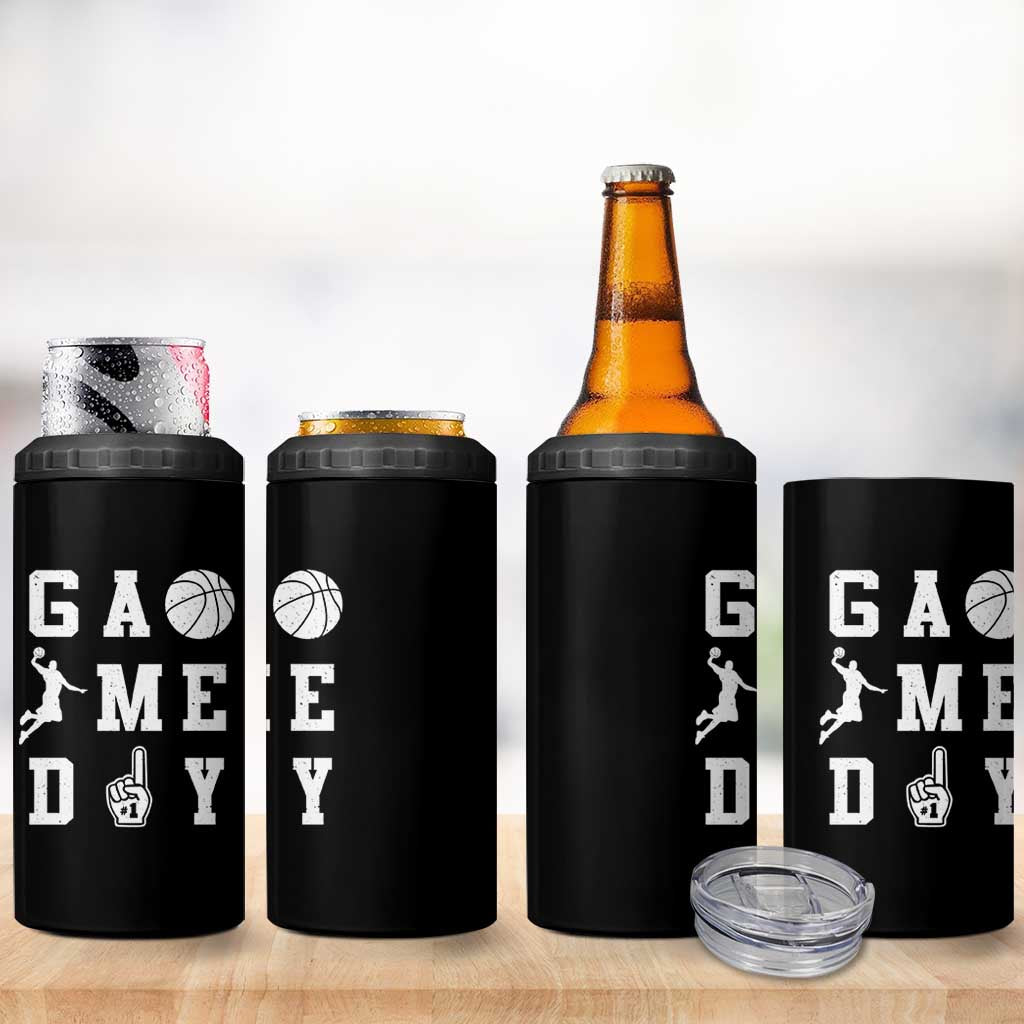 Game Day Basketball 4 in 1 Can Cooler Tumbler Basketball Mom Sports Fan - Wonder Print Shop