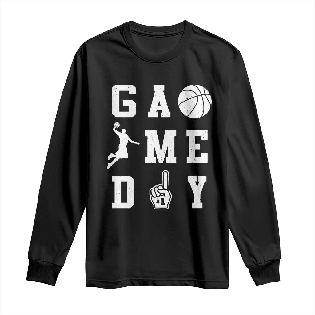 Game Day Basketball Long Sleeve Shirt Basketball Mom Sports Fan - Wonder Print Shop