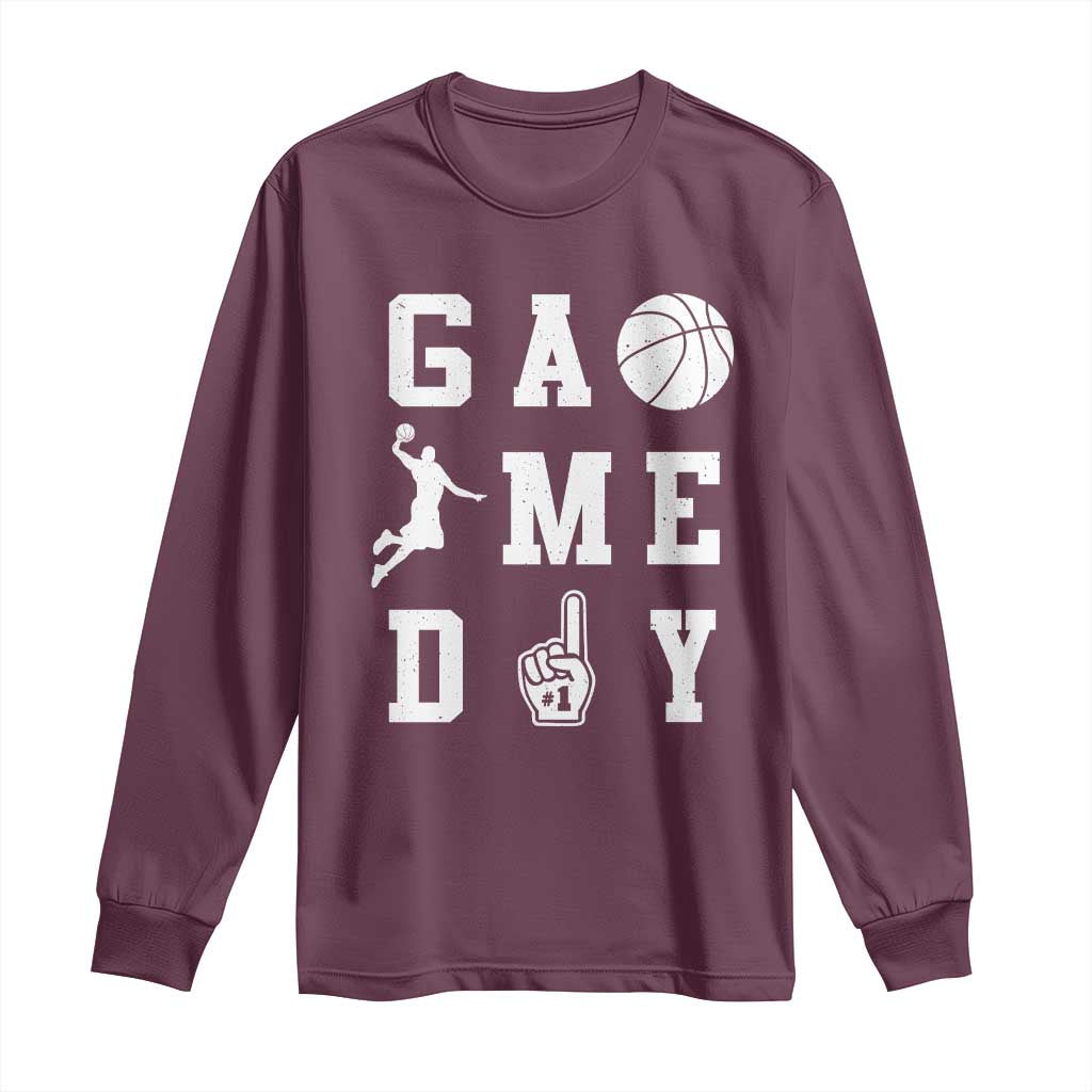 Game Day Basketball Long Sleeve Shirt Basketball Mom Sports Fan - Wonder Print Shop