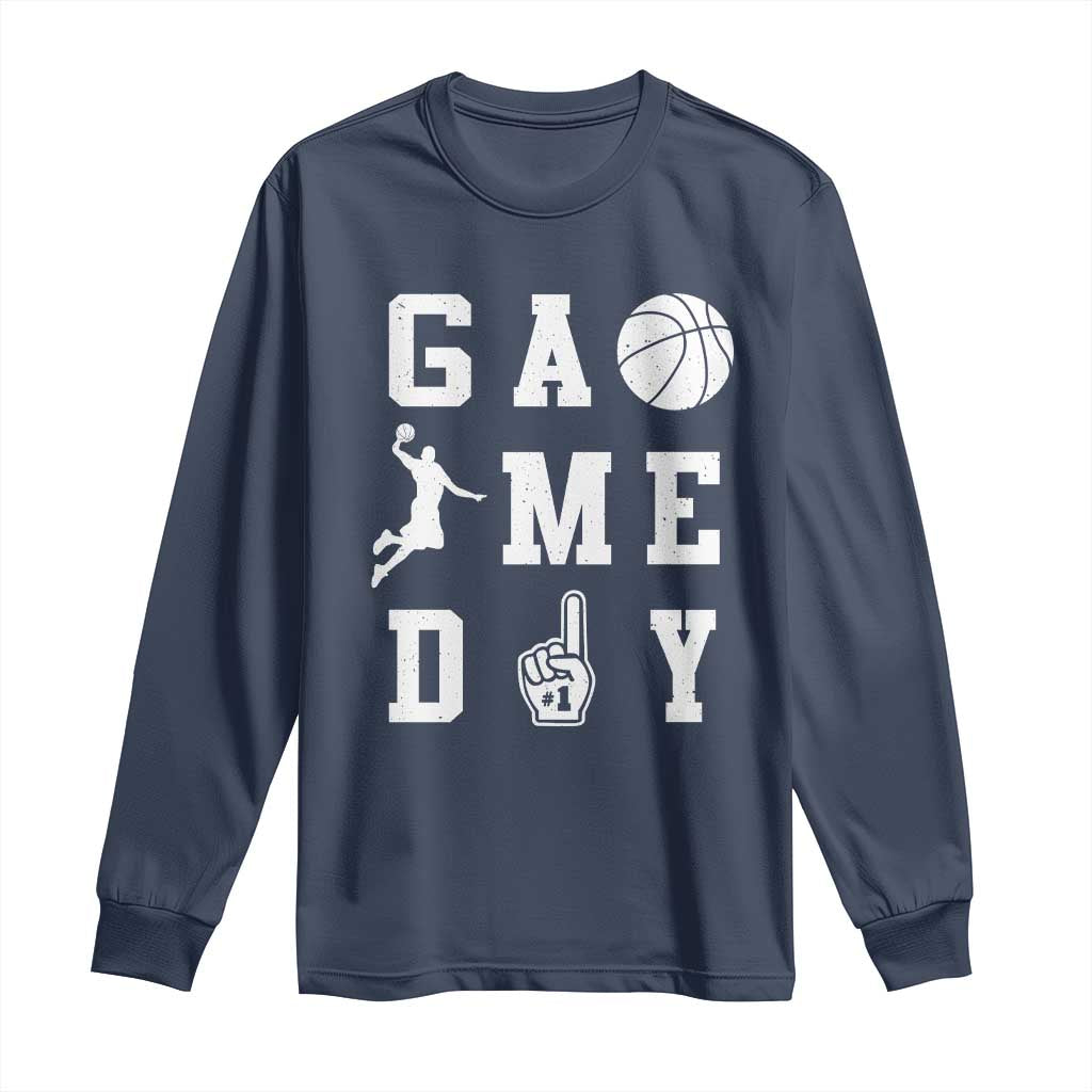 Game Day Basketball Long Sleeve Shirt Basketball Mom Sports Fan - Wonder Print Shop