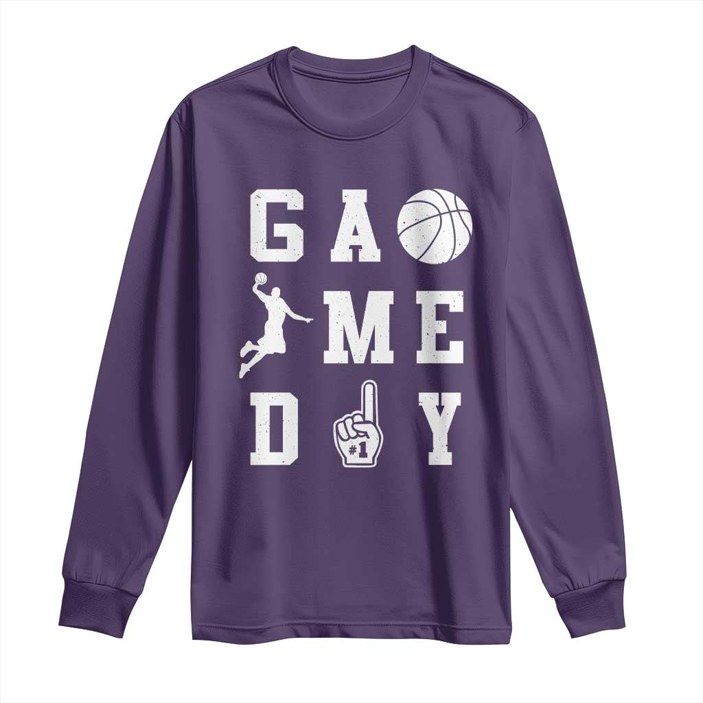 Game Day Basketball Long Sleeve Shirt Basketball Mom Sports Fan - Wonder Print Shop