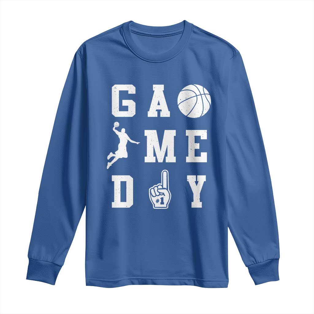 Game Day Basketball Long Sleeve Shirt Basketball Mom Sports Fan - Wonder Print Shop