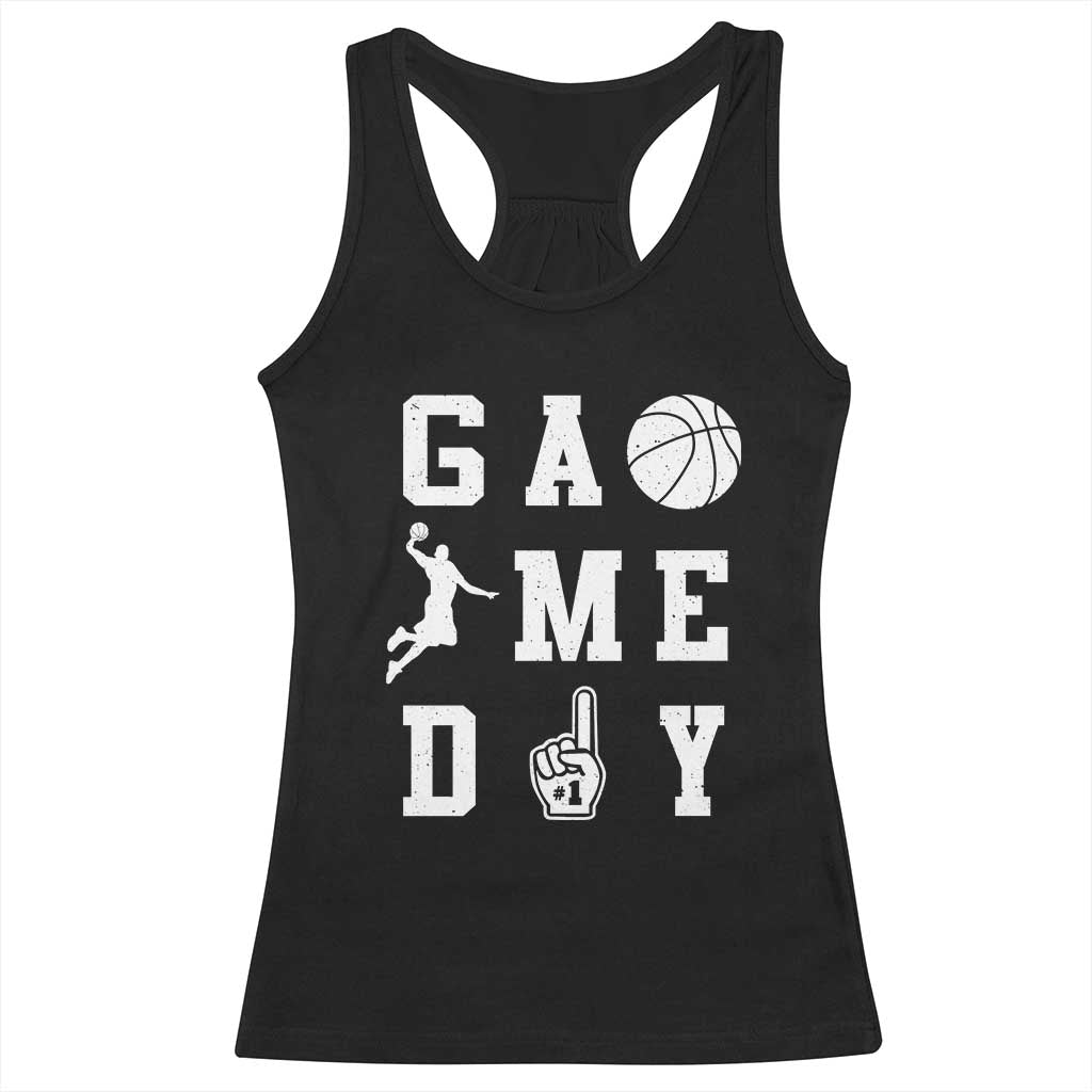 Game Day Basketball Racerback Tank Top Basketball Mom Sports Fan - Wonder Print Shop