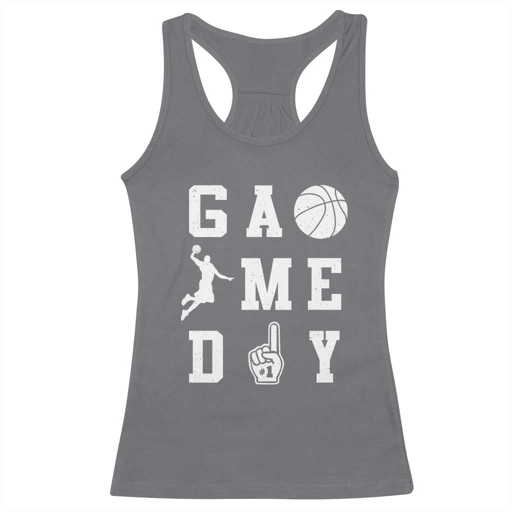 Game Day Basketball Racerback Tank Top Basketball Mom Sports Fan - Wonder Print Shop