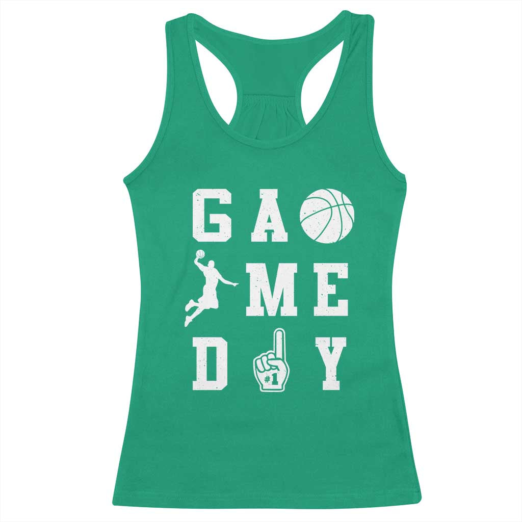 Game Day Basketball Racerback Tank Top Basketball Mom Sports Fan - Wonder Print Shop
